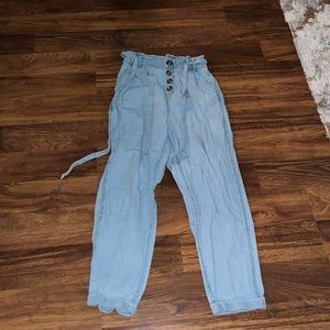 American Eagle Denim Pants with Tie Waist